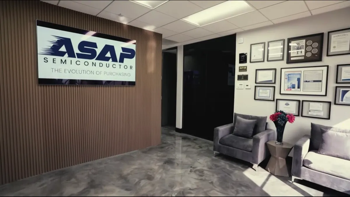 Wall of framed ASAP Semiconductor certifications and accreditations